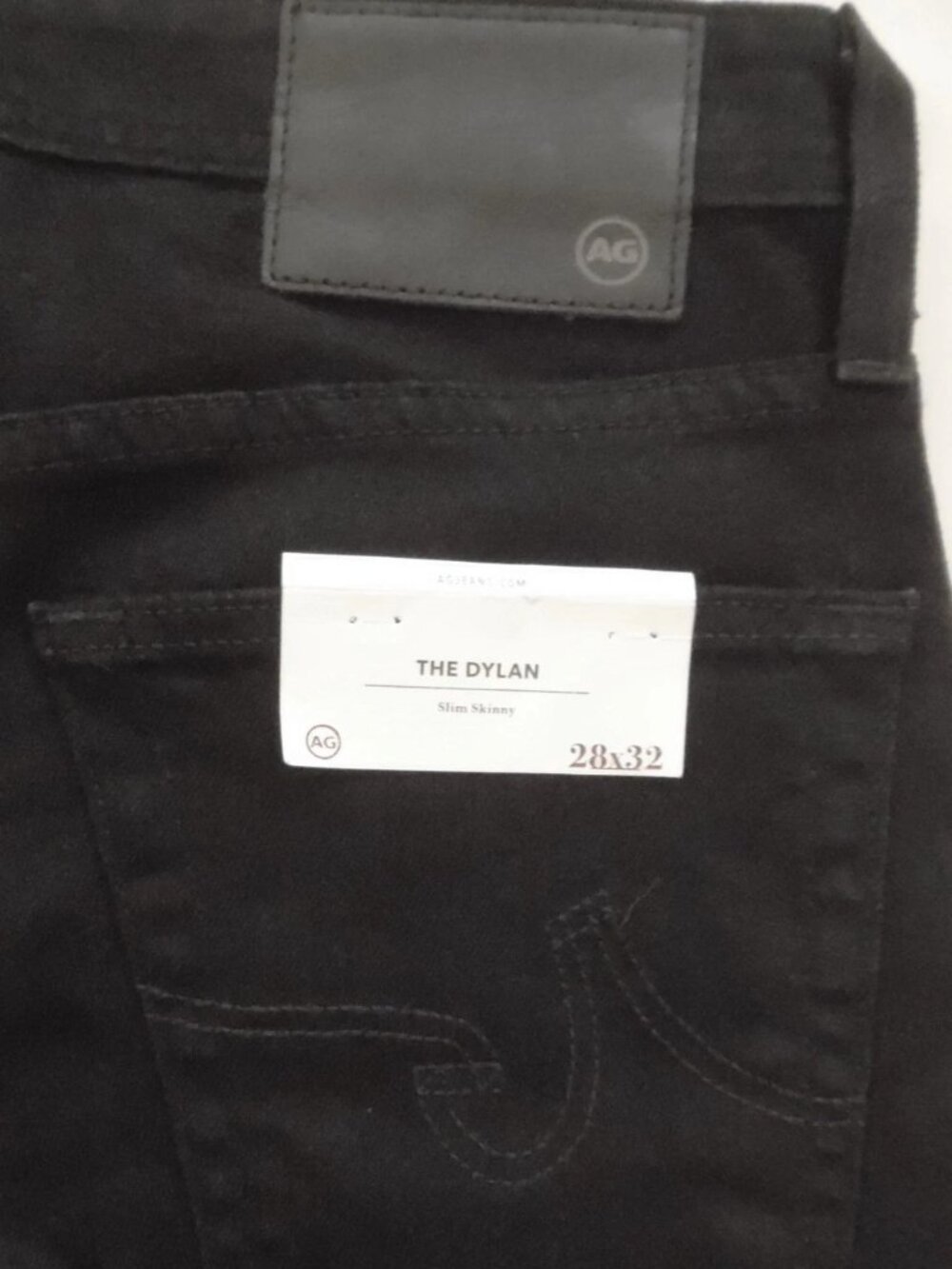 New Men's AG THE DYLAN Slim Skinny Black Jeans Distressed Ripped Knees 28 x 32 - Picture 6 of 7